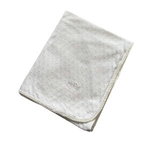 Vintage Baby Dior Receiving Blanket Diamond Unisex Spellout Cotton Satin Trim